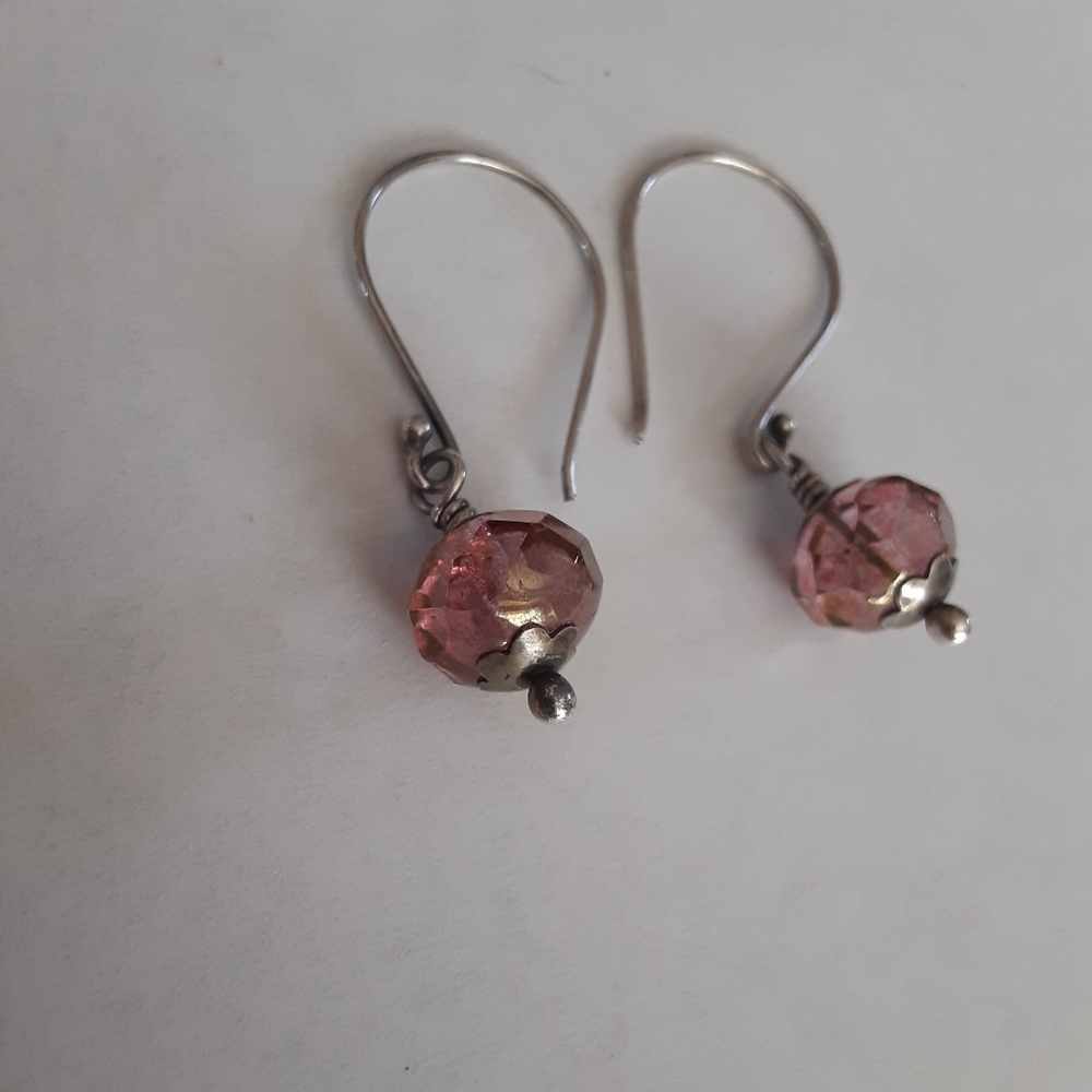 1970s Vintage handmade drop earrings - Picture 2 of 2